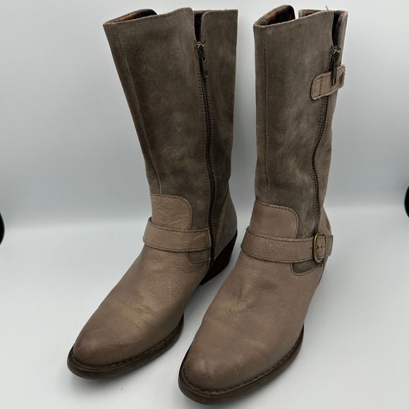 Born Shoes - Born WALKER Western Side Zip Boot Gray Leather Women's Size 8M Style F69522